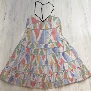 Free People Y2K I-Kat Colorful Geometric Design Sun Dress Sz 6